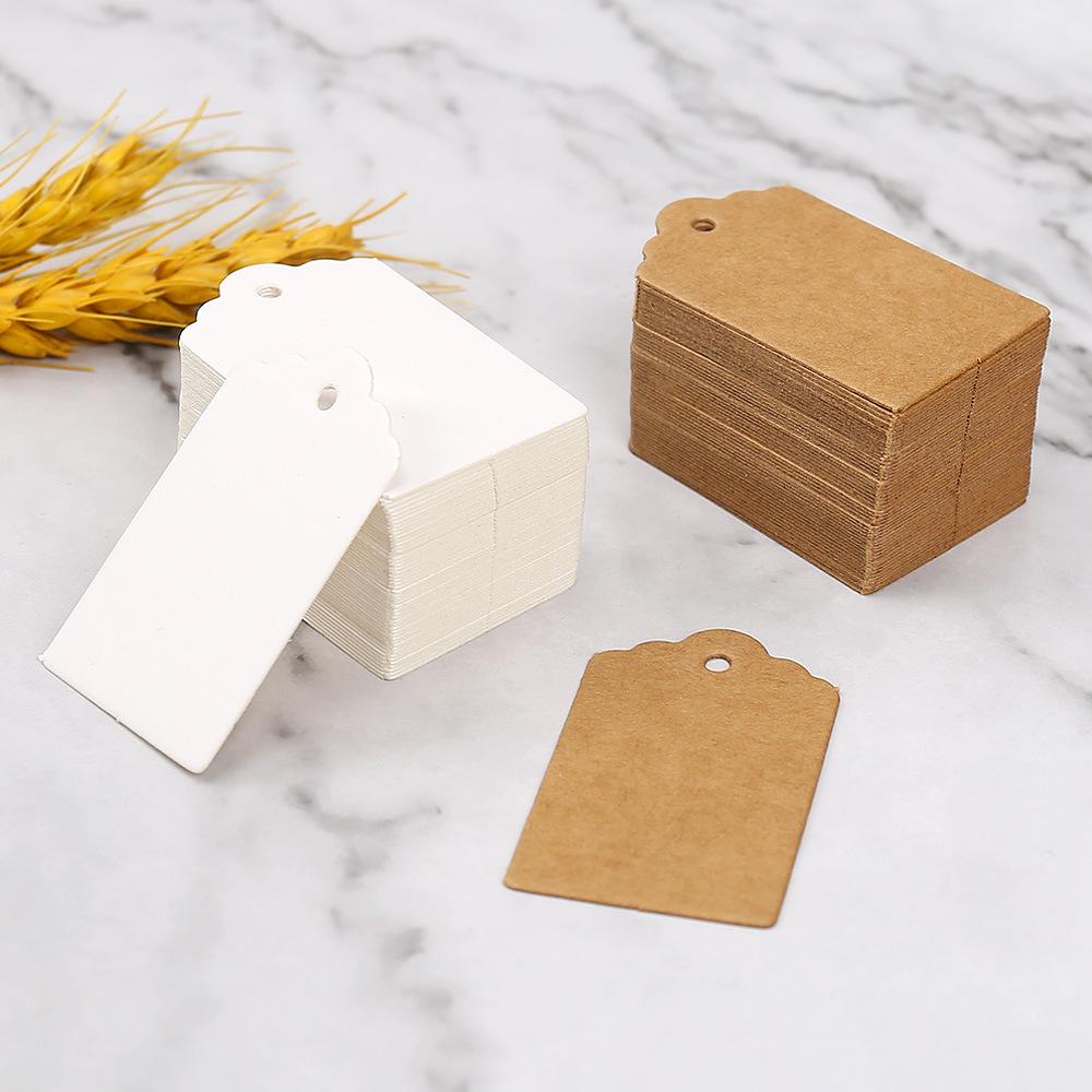 Kraft Paper Blank Hang Tags - Small Bookmark, Gift, Thank You Card, Ornament, or Clothing Labels.