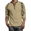 Top Masculino de Manga 3/4 Raglan Contrastante com Botões