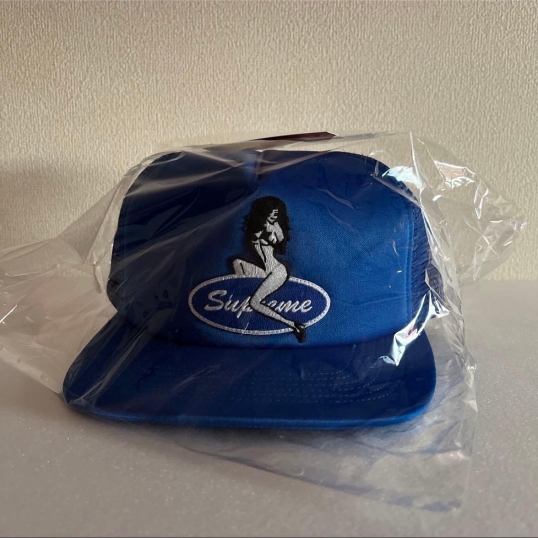 Used Blue Supreme Pin Up Mesh Back 5-Panel Cap