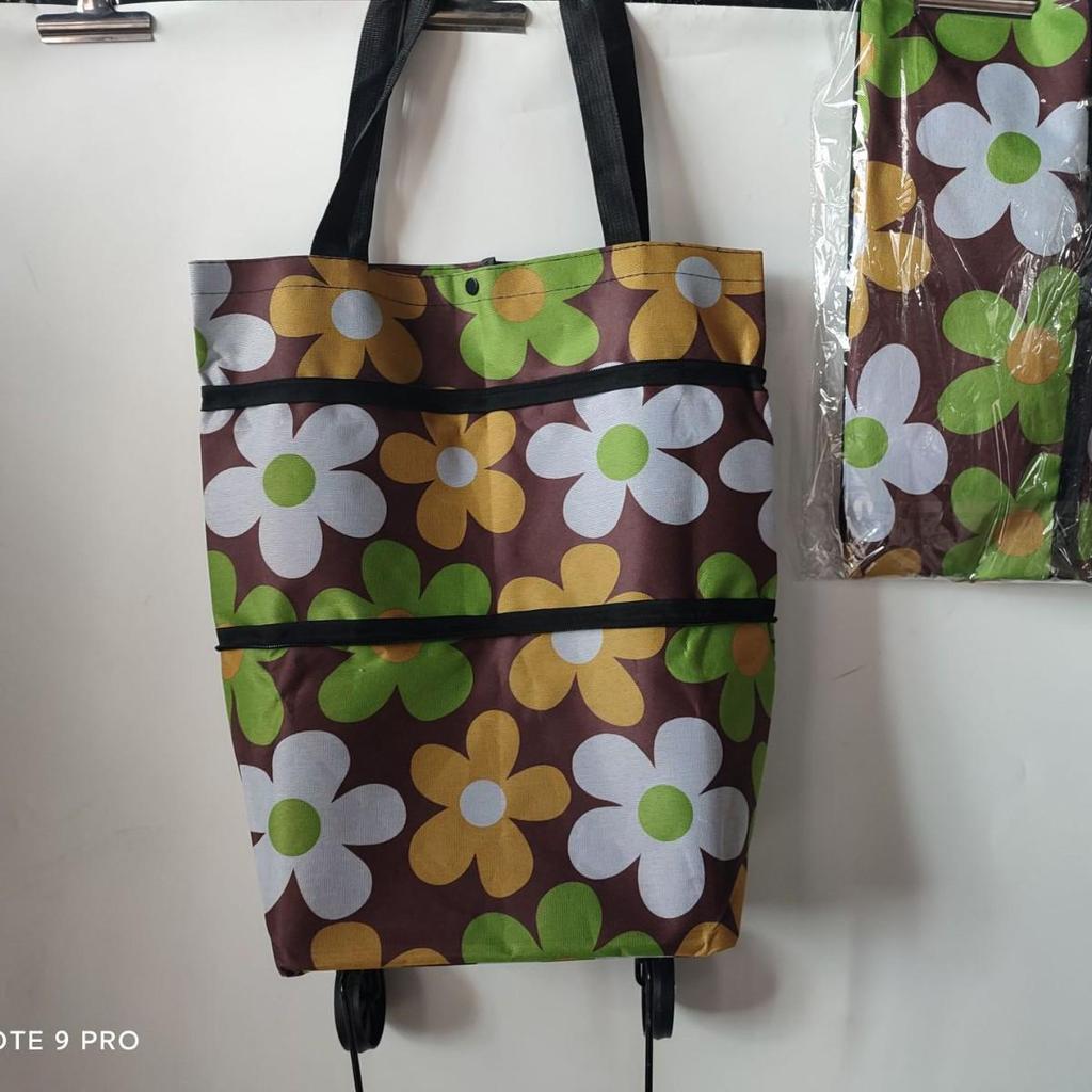 Faltbarer Polyester-Einkaufswagen mit Rädern - Tragbare Trolley-Tasche