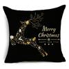 Creative Black and White Christmas Theme Pillowcase Holiday Gift Sofa Decorative Cushion Cover 40*40cm/45*45cm/50*50cm