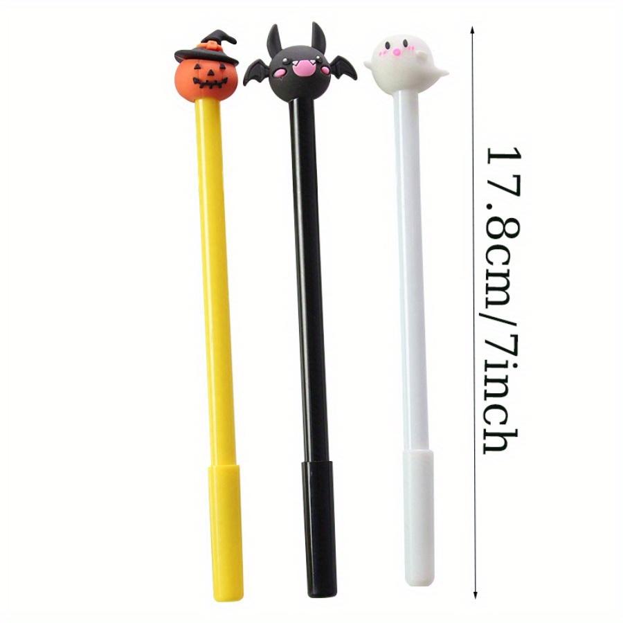 12/ 30 PCS Halloween-Themed Gel Pens 0.5mm Black Various Designs Ghosts Pumpkins Student Essential School Use,Party Gifts,Graduation Back To School