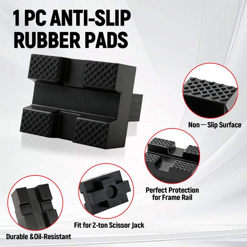 Heavy Duty Rubber Scissor Jack Pads 6PCS Set Pinch Weld Adapter for Car Scissor Lift Truck SUV Vehicle Tire Repair Tool Kit