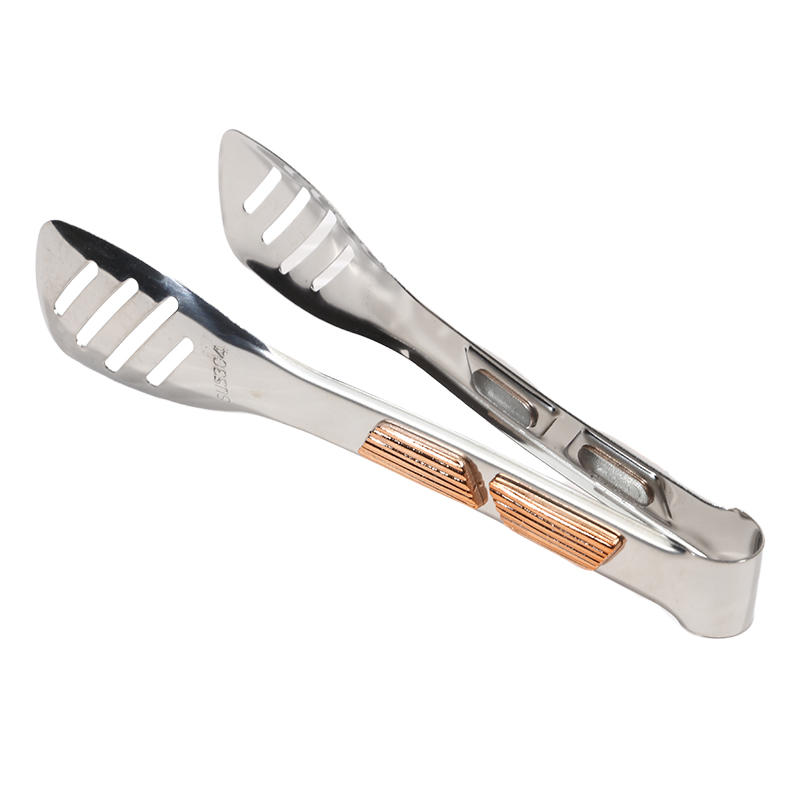 1Pcs Stainless Steel Kitchen Cooking Tongs Grilling Barbeque Brushed Locking Tongs With Ergonomic Grip Barbecue Tongs Clip BBQ Gadget