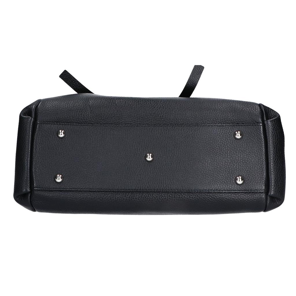 NINA RICCI [Beautiful Condition] Venus Leather Ribbon Tote Bag blackUsed