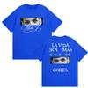 Rapper Milo J La Vida Era Mas Corta Album 2026 Graphic T Shirt Men's Vintage Fashion Cotton Short Sleeve T-shirts man streetwear