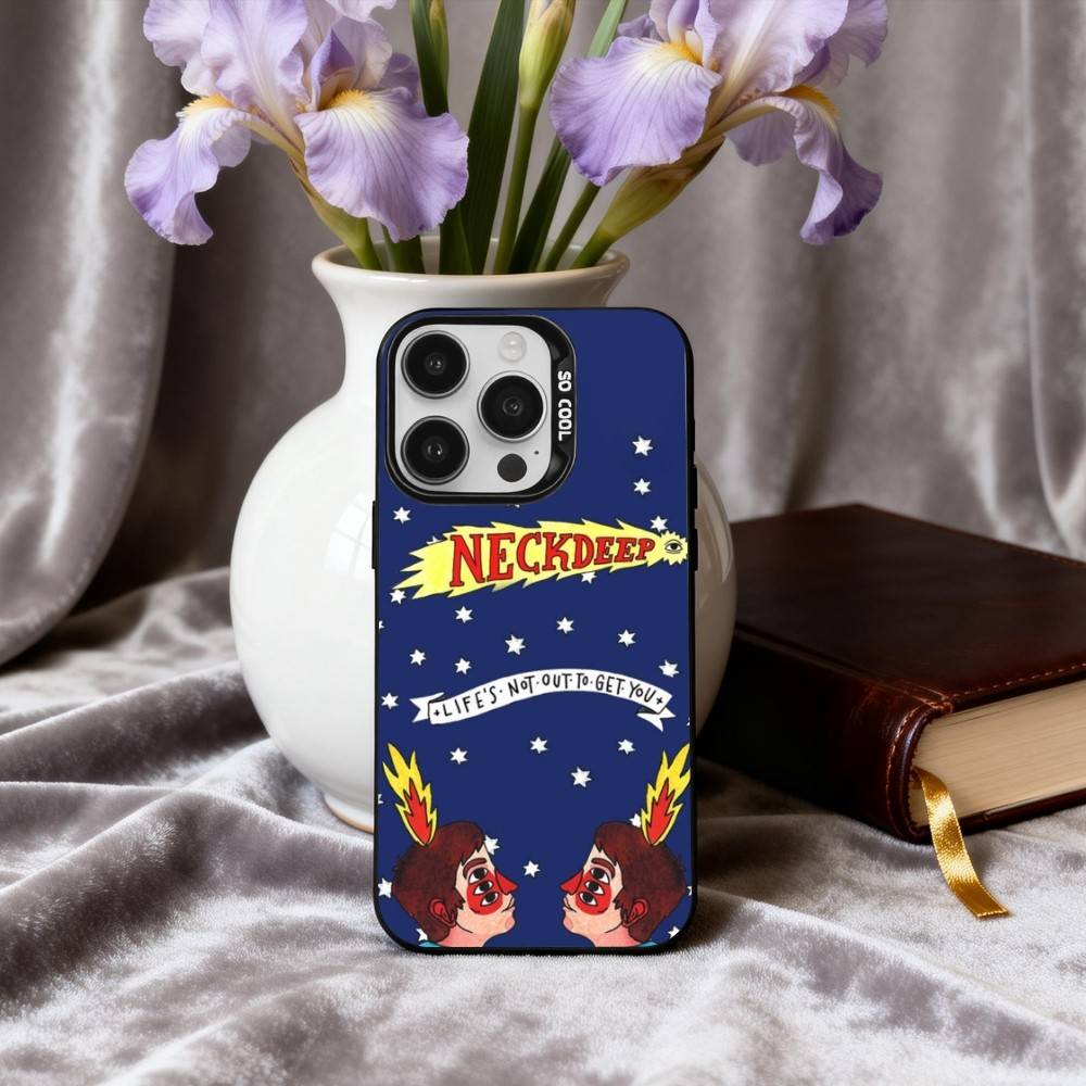 Pop-rock N-Neck D-Deep Band Phone Case For iPhone17,16,15,14,13,12,11 Plus,Pro Max Black Candy Silver Plated Cover