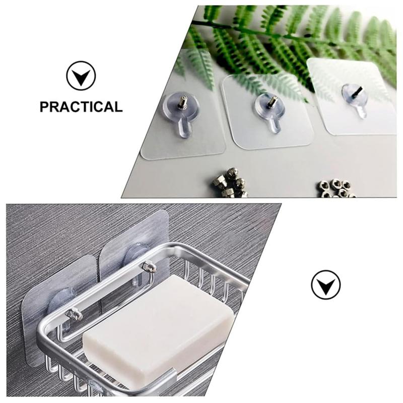 20PCS Drill Free Adhesive Hooks No Trace Screw Sticker For Bathroom Kitchen Storage Punch Free Screw Stickers