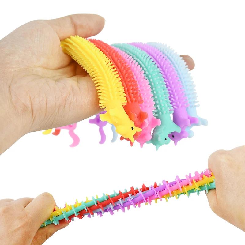 Stretch Cord Fidget Toy, Colorful Sensory Worm Fidget Stretch Toy, Relieve Relaxation Anxiety Stress Party Unicorn Gift