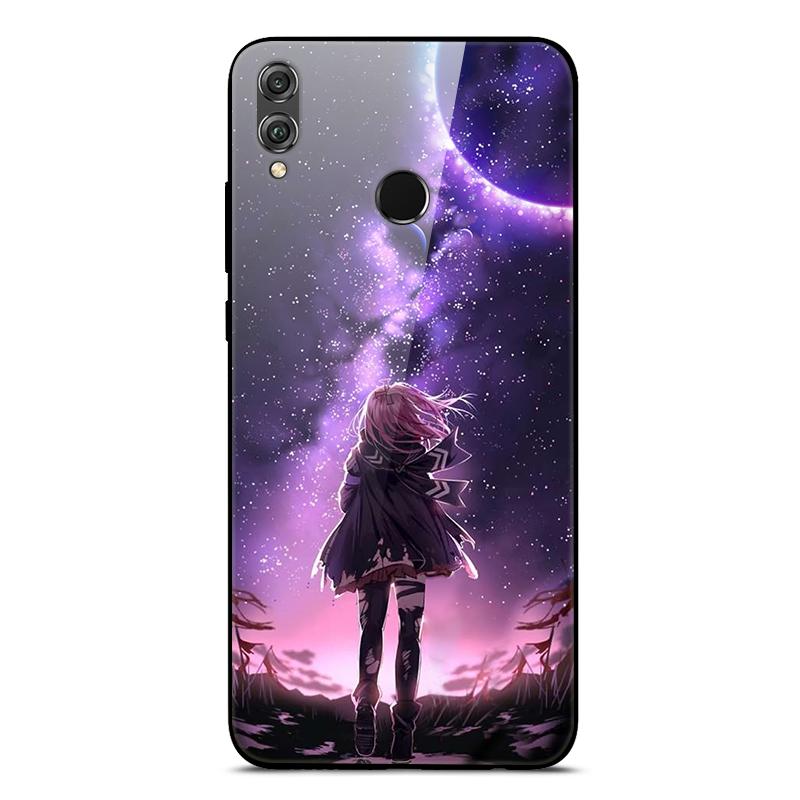 Tempered Glass Case For Huawei Honor 8X Case Phone Cover Bumper on Honor 8X JSN-L21 8 X Honor8X Case Hard Back Cover Cute Fundas