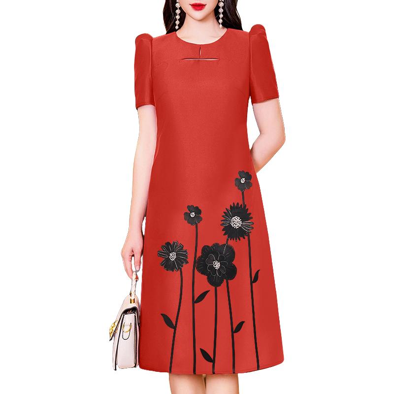 ZANZEA Women Casual Summer Round Neck Short Sleeve Print Dress