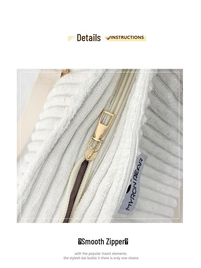 Women's Corduroy Chain Shoulder Bag - 2025 Autumn/Winter High-End Large Capacity Tote