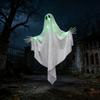 Halloween Glowing Hanging Decoration with Green Light and Multiple Expressions, Outdoor Yard Decor for Garden Amusement