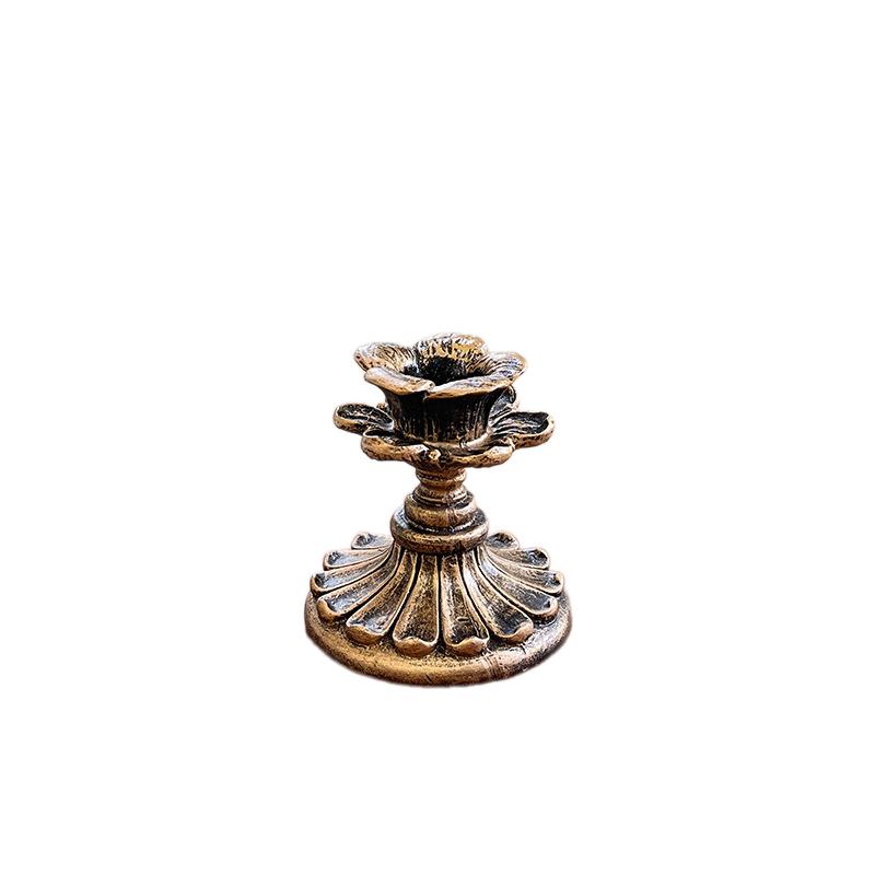 Vintage Candlestick Holders For Taper, Resin Candle Holder Retro Antique Bronze Candle Holder For Wedding Party
