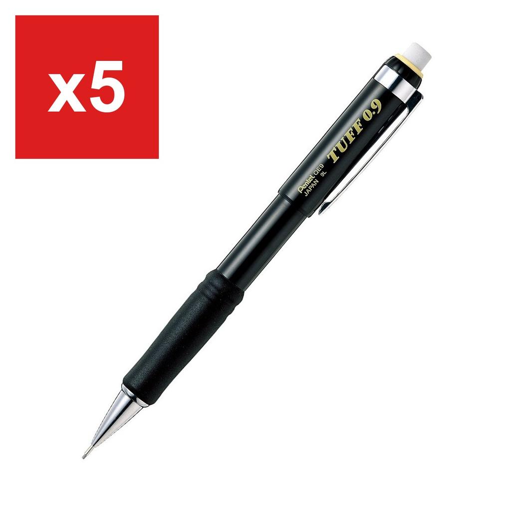 Mechanical Pencil Tough XQE9-A 0.9Black 5 Pcs