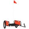 VidaXL Remorque de vélo orange tissu oxford et fer, chariot de vélo, chariot de vélo, remorque de vélo pour enfants, 94173