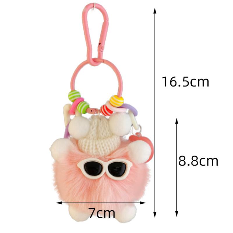 Coal Ball Colorful Bag Pendant Plush Keychain Imitation Plush Pendant Hair Pendant