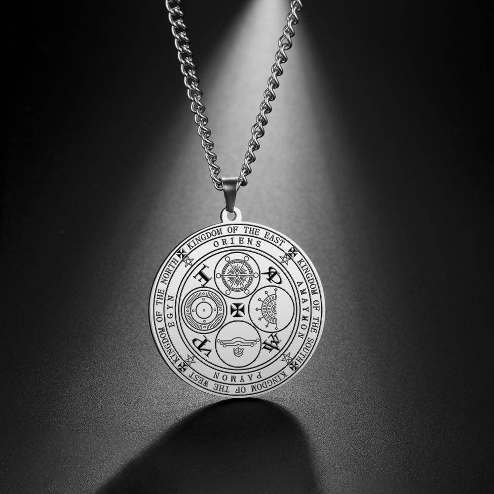 Dawapara Four Powerful Archangels Necklace The Seals of The Four Emperors Kingdom of Spirits Rulership Stainless Steel Amulet