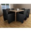 Dining Chairs Set of 6 Black Faux Leather