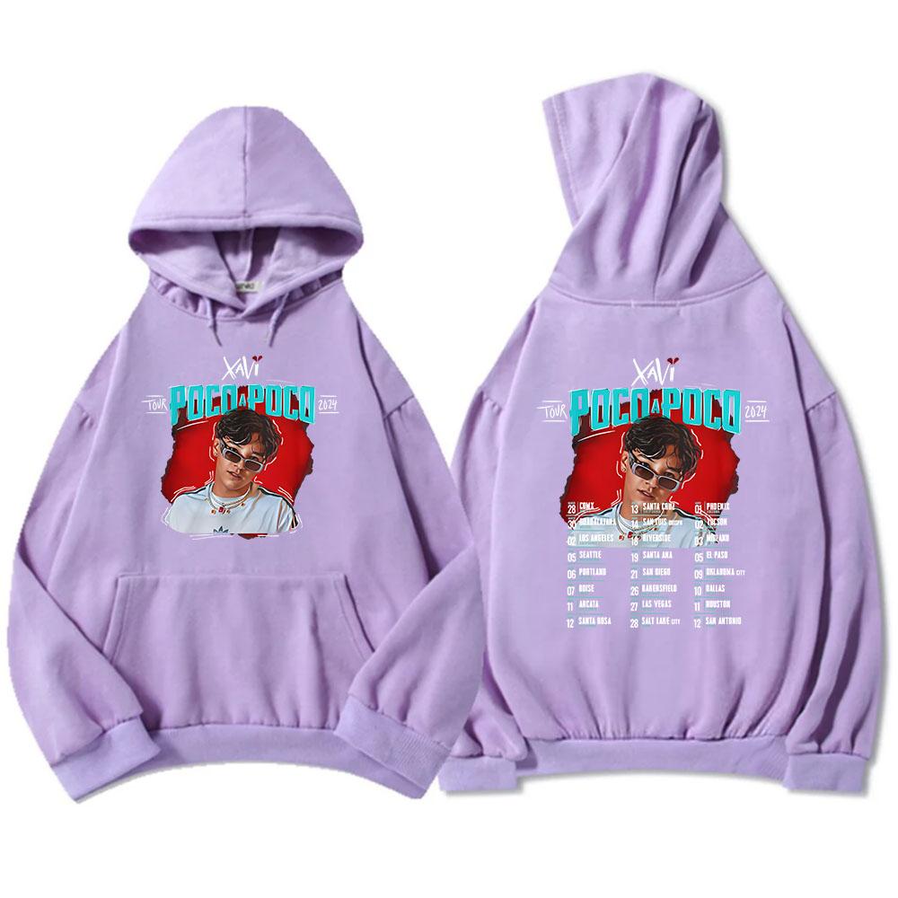 Poco A Poco Tour 2024 Hoodies Xavi La Diabla Album Graphic Sweatshirts Sudaderas Con Capucha Winter Long Sleeve Hooded Pullovers