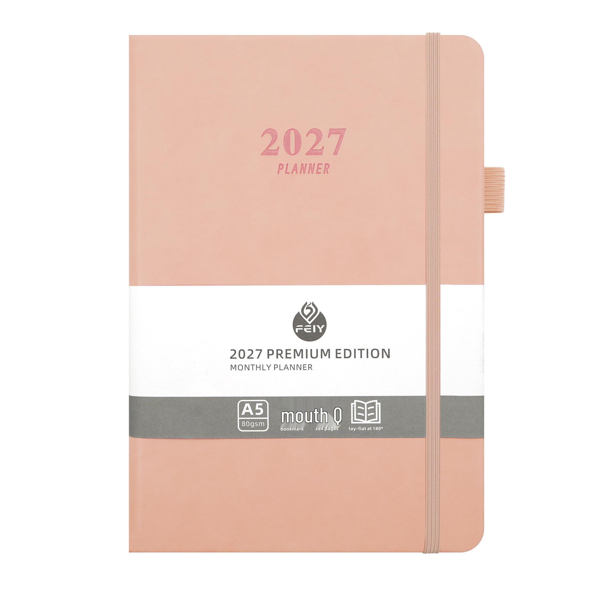 2027 A5 English Planner: 365-Day Daily Calendar Notebook, Custom Logo Available 2027 January-December