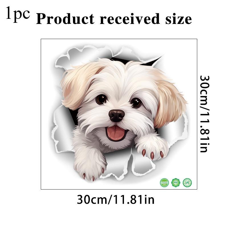 

1pc Cute Puppy Toilet Seat Stickers Home Decorations Accessories Removable Vinyl Waterproof Bathroom Decals for Toilet Lid Decor
