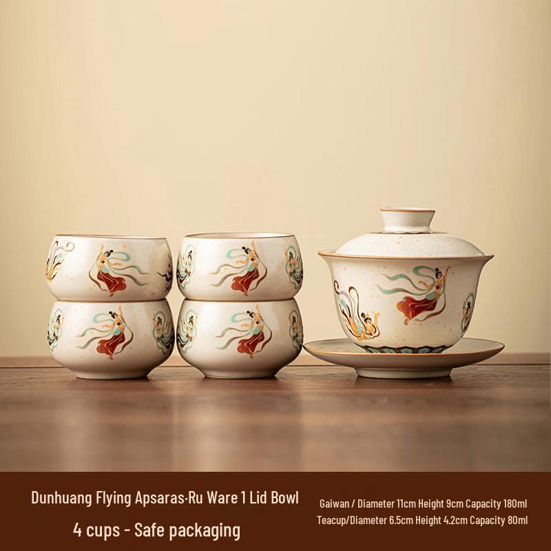 Dunhuang Flying Apsara Ru Kiln Kung Fu Tea Set