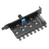 Fan Hub 12V 3pin 4pin 1 Knob 8 Channels Stable Precise Fan Speed Controller with Screw for Computer CPU ChassisSATA