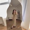 2025 European Beautiful Woman Amazon Button U-neck Vest Top Coat High Waist Hip A-shaped Skirt Temperament Suit