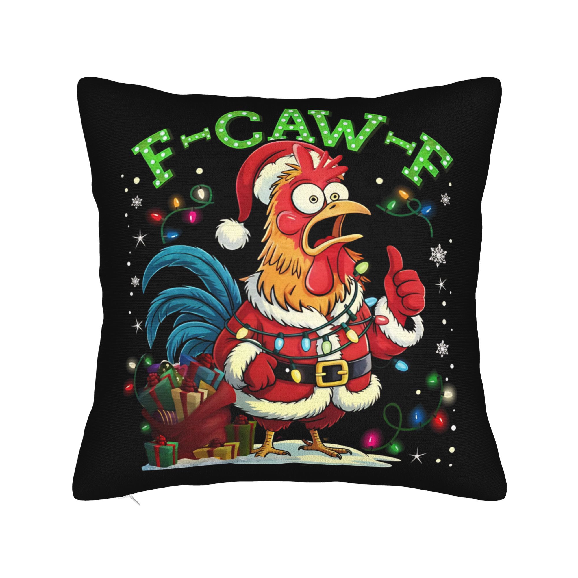 

FCawF Chicken Square Pillow Cases Humor Rooster Meme Cushion Cover Fashion Polyester Decor Pillowcover for Seat 4040cm 30x30cm 12x12in