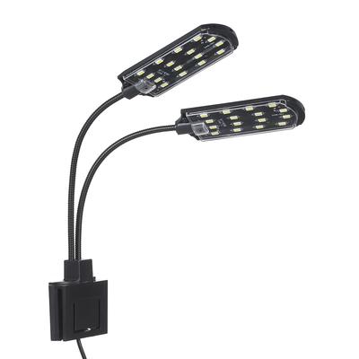 AC220V 10W 32 LED Akvarielys med to endestykker Fiskekrukkelampe Fleksibel bøybar belysningsvinkel Hvit
