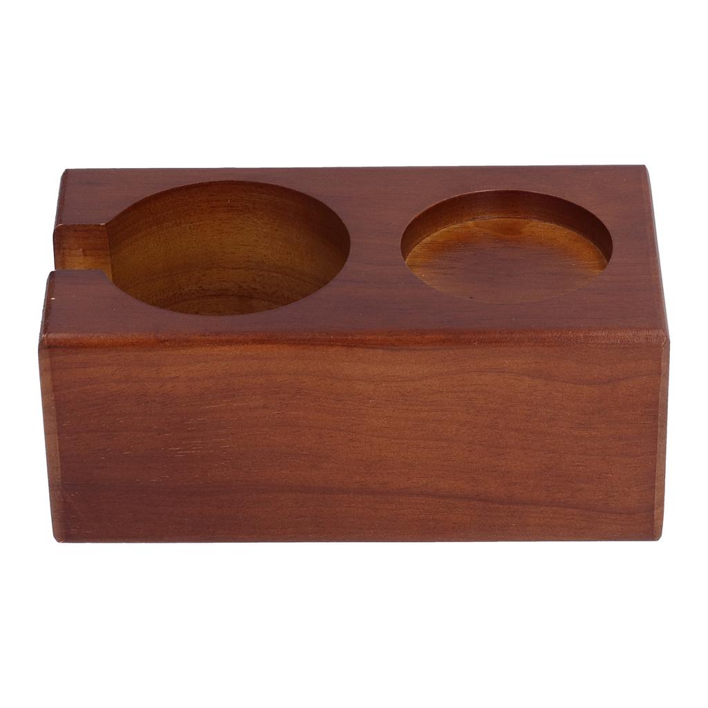 Uchwyt na tamper do kawy z 2 otworami Bukowy Podkładka Stojak na uchwyt do kawy do domu Restauracji Zewnętrzny