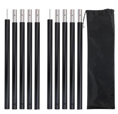 Socpuro Zeltstangen-Set, Plane, maximaler Durchmesser, Druckknopf, einfaches Spannen der Plane, Aluminium, zum Aufstellen einer Aufbewahrungstasche, tragbar, 2 Stangen, leicht,