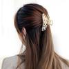 Korean Pearl Metal Hair Claw Clip for Mature Styles