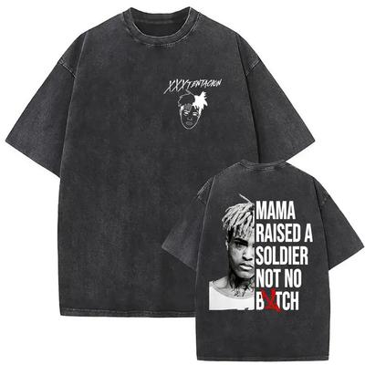 90s Vintage XXXTentacion Album 2026 Washed T Shirt Rap Unisex Hip Hop Gothic Short Sleeve T-shirt Man Punk Fans Clothing T-shirts