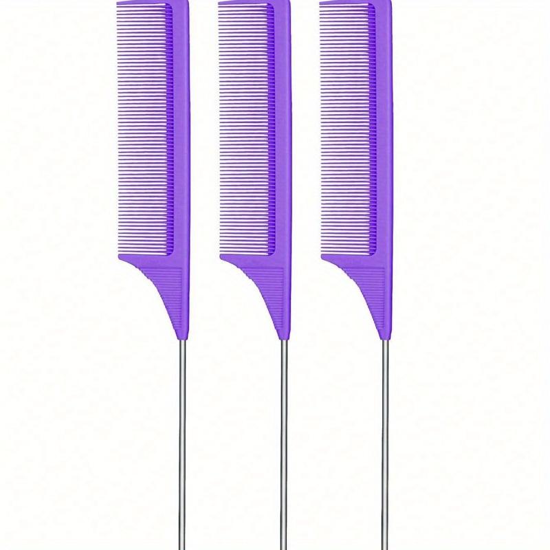 Tail Comb, A Steel Pin-Shaped Protruding Hair Dye Comb - Hair Salon Designed Hair Comb with Haircut Partitioning and Pointed Tail Design