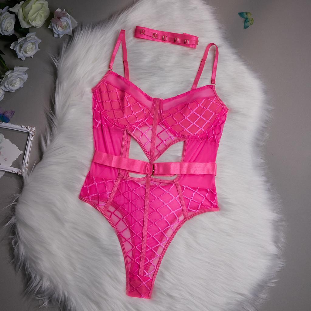 Erotic Lingerie Mesh See-through One-piece