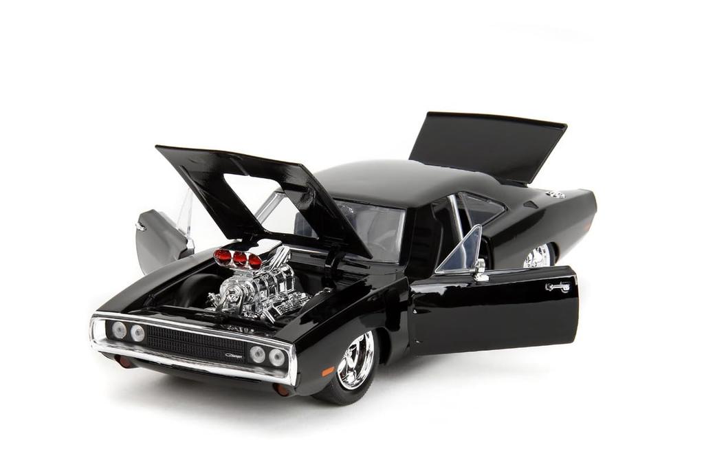 Jada Toys Fast & Furious Series 1/24 F&F Dodge Charger R/T Black with Dominic Figure (Finished)