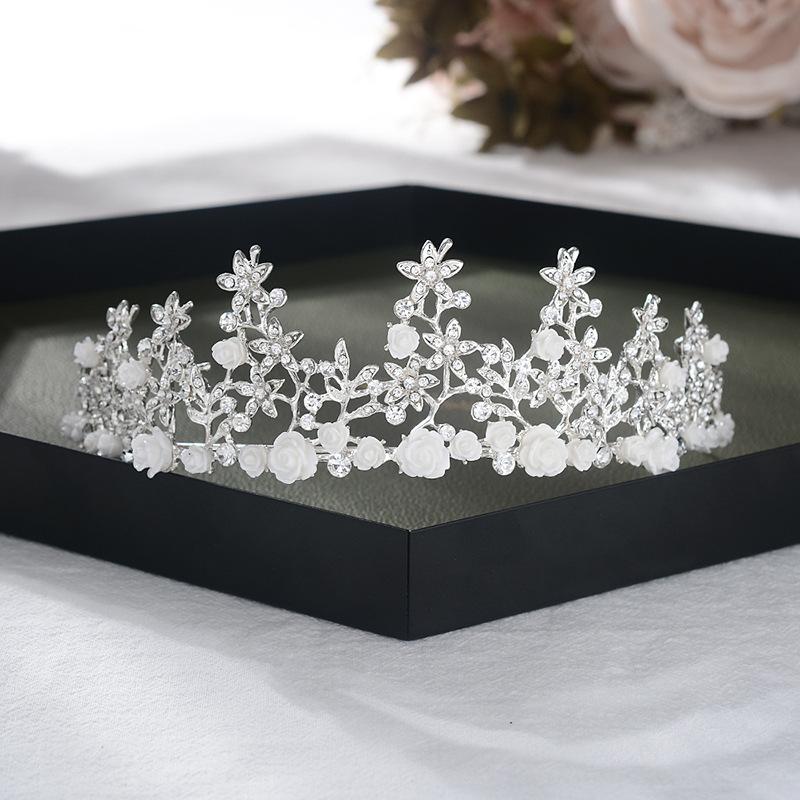 

Свадебные украшения в стиле ретро, ​​аксессуары для волос в стиле барокко, королева, большая корона, сплав, маленький цветок, свадебное платье, головной убор