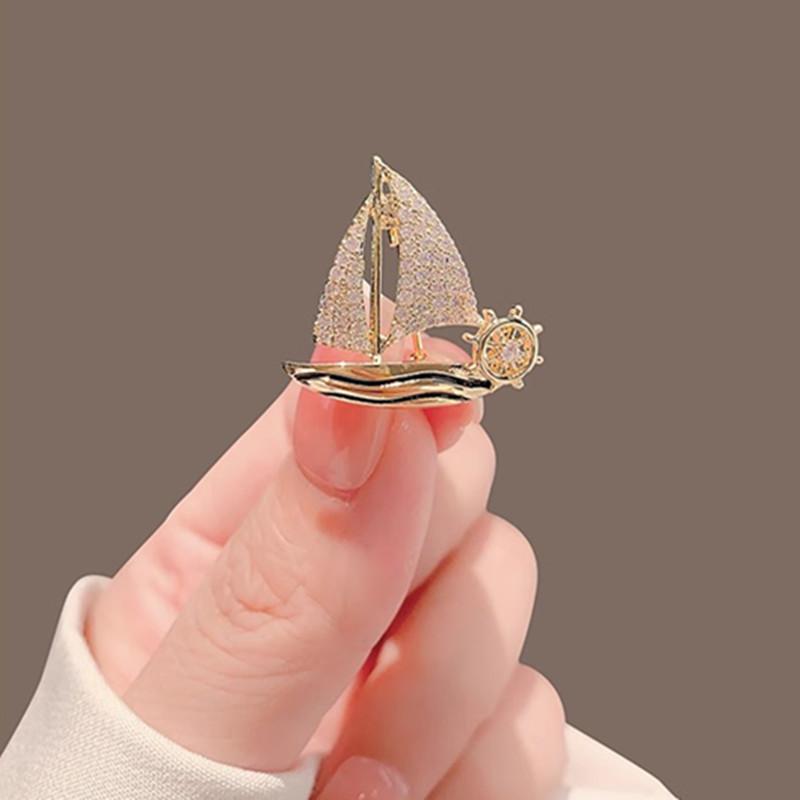 Brooch Men's and Women's Delicate and Small Sailing Pin Anti-light Fashion Accessories Sailing Suit Corsage Accessories