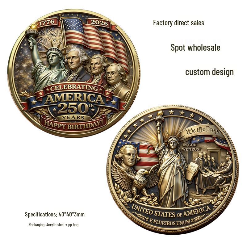 Statue of Liberty 250th Anniversary Commemorative Coin 40x40x3mm