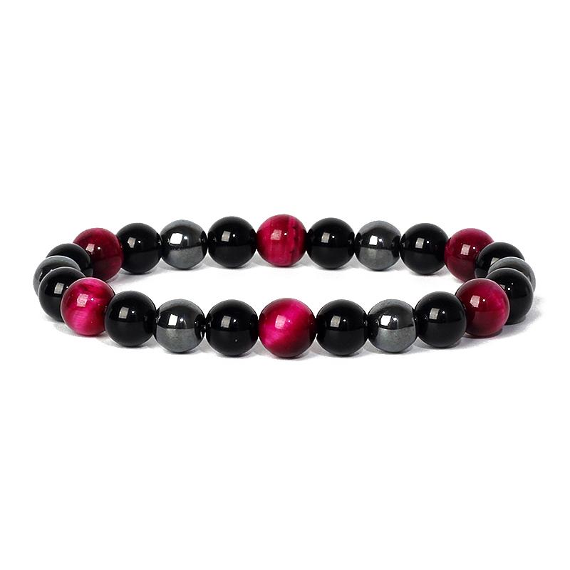 Facted Obsidian Hematite Tiger Eye Bracelets for Magnetic Health Protection Soul Jewelry Nature Stone Beads Bracelet Men Pulsera