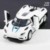 1/32 Koenigsegg CCR Alloy Sports Car Model Diecast Metal Toy SuperCar Model Simulation Sound and Light Collection Childrens Gift