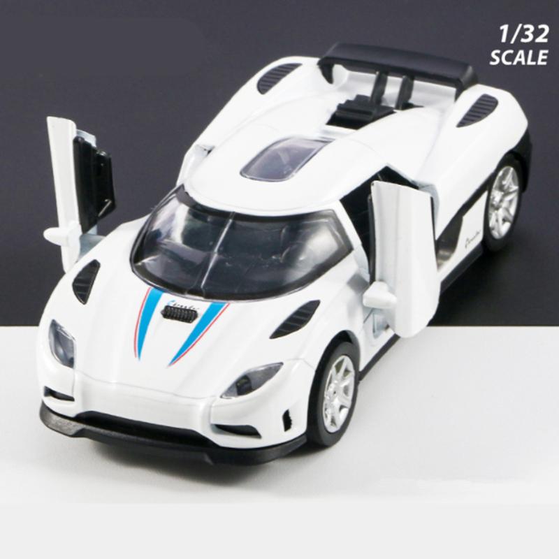 1/32 Koenigsegg CCR Alloy Sports Car Model Diecast Metal Toy SuperCar Model Simulation Sound and Light Collection Childrens Gift