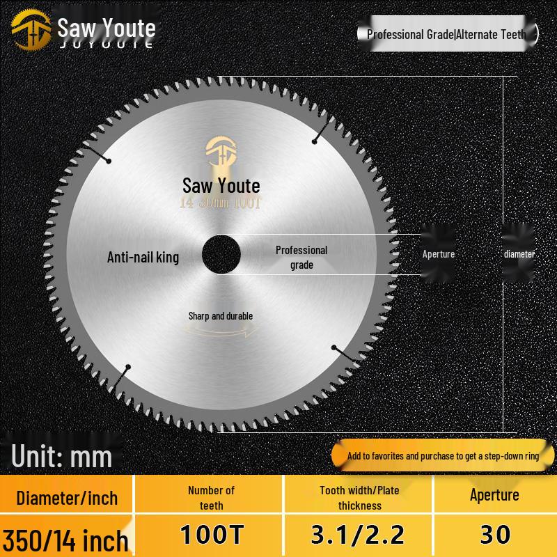 Woodworking Circular Saw Blade for 4, 10, or 12 Inch Cutting; Fits 125 Angle Grinder & 140 Lithium Battery Saw - Cuts Aluminum Sheets