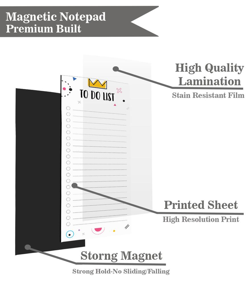 Inkdotpot Pack of 6 Funny Magnetic Dry Erase List For Fridge, Wipe Clean W  NoStain, Quick Notes Shopping & Grocery List Whiteboard for Fridge