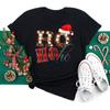 Maycaur Women Santa Claus Print Clothes Christmas 90s Funny Holiday Fashion Cartoon Tops Tee Shirt Ladies Female Graphic T-Shirt