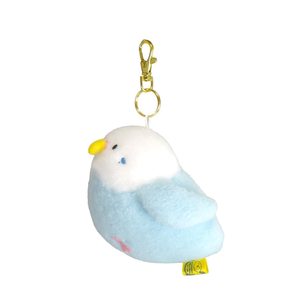 Sun Lemon Powabiyori Parakeet 11 x x Bag Cute Keychain, BL, 9.5 15cm, Charm, Keychain, Wool-Like Fabric, Bird, Soothing, P-1853