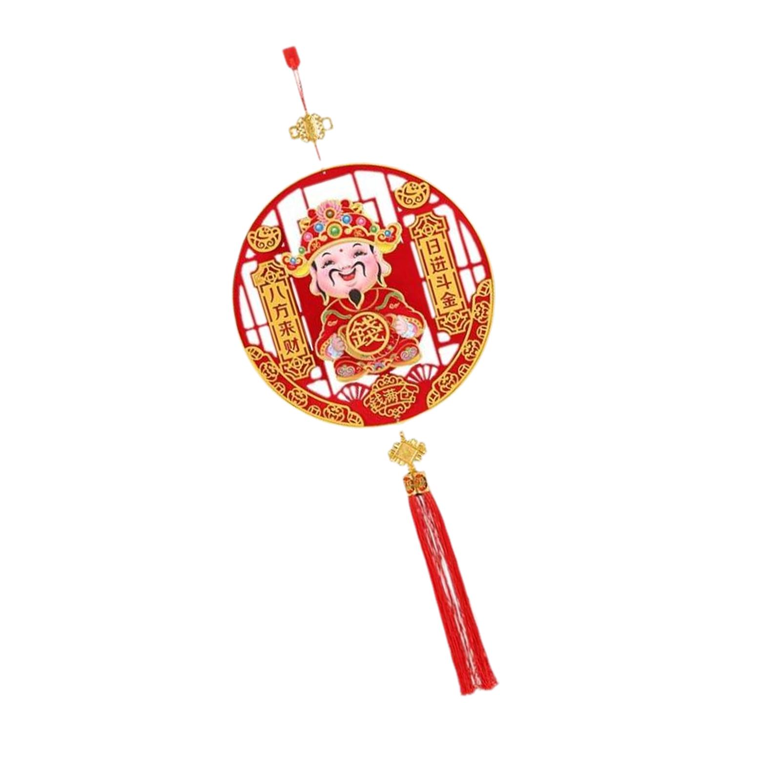 

Chinese New Year Blessing Hanging Decoration Cai Shen Ornament Decor Red 2026 Lunar Year for Festival Party Supplies Entrance