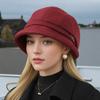 The Elderly Hat Women's Autumn and Winter Woolen Basin Hat Thickened Top Hat Warm Bucket Hat